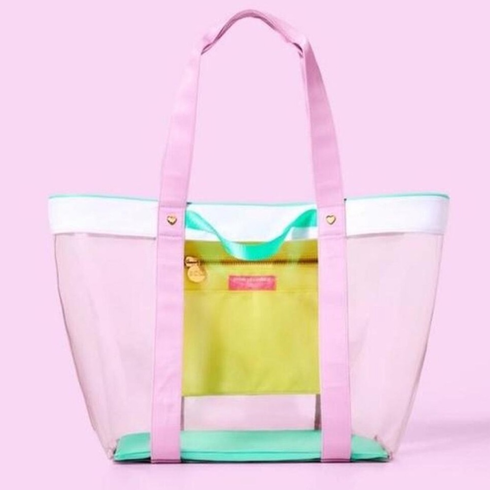 Stoney Clover Lane x Target Clear/Lavender Transparent Beach Tote Bag NWT - Picture 2 of 4